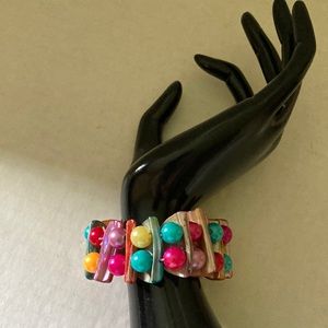 Colorful Shell & Bead Stretch Bracelet